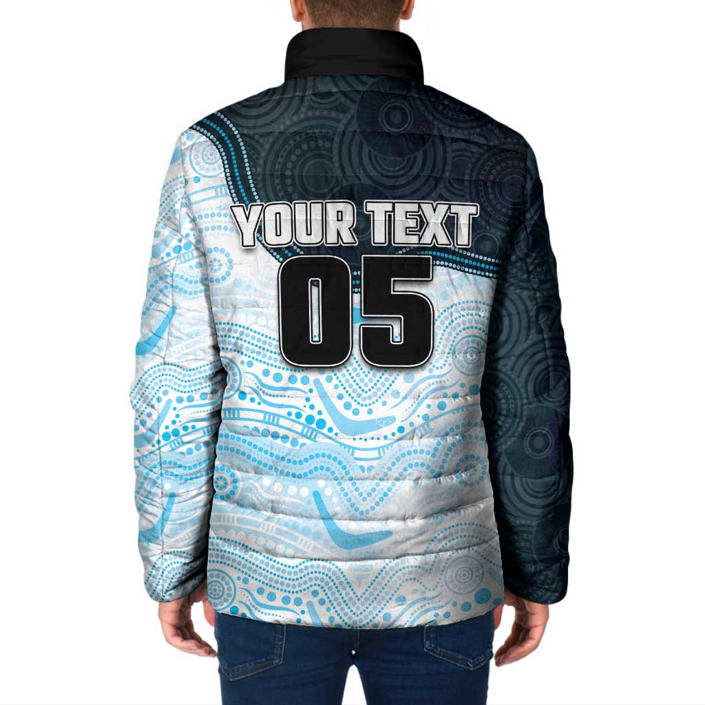 Custom Sharks Padded Jacket Fish Mascot With Aboriginal Indigenous