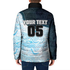 Custom Sharks Padded Jacket Fish Mascot With Aboriginal Indigenous
