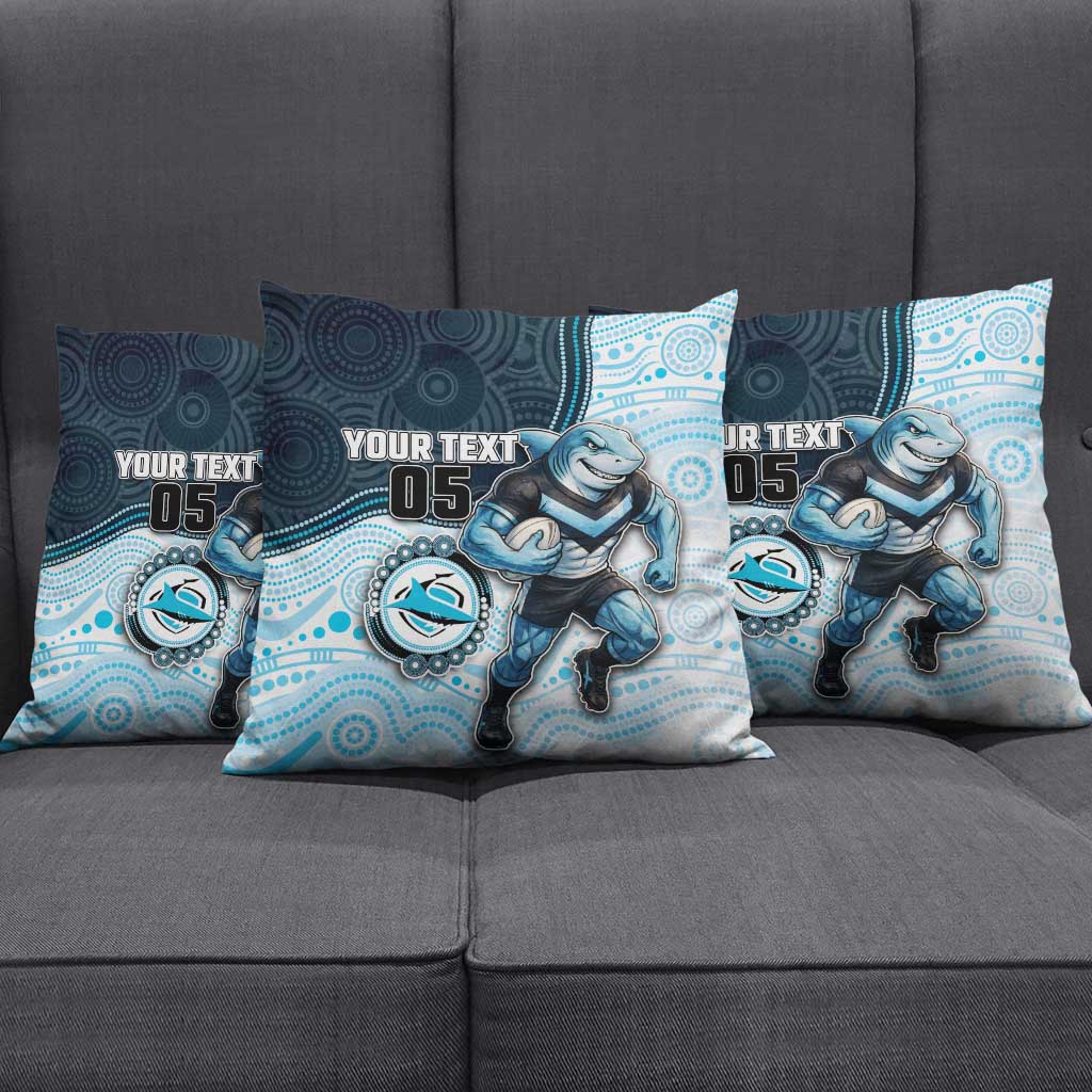 Custom Sharks Pillow Cover Fish Mascot With Aboriginal Indigenous