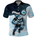 Custom Sharks Polo Shirt Fish Mascot With Aboriginal Indigenous