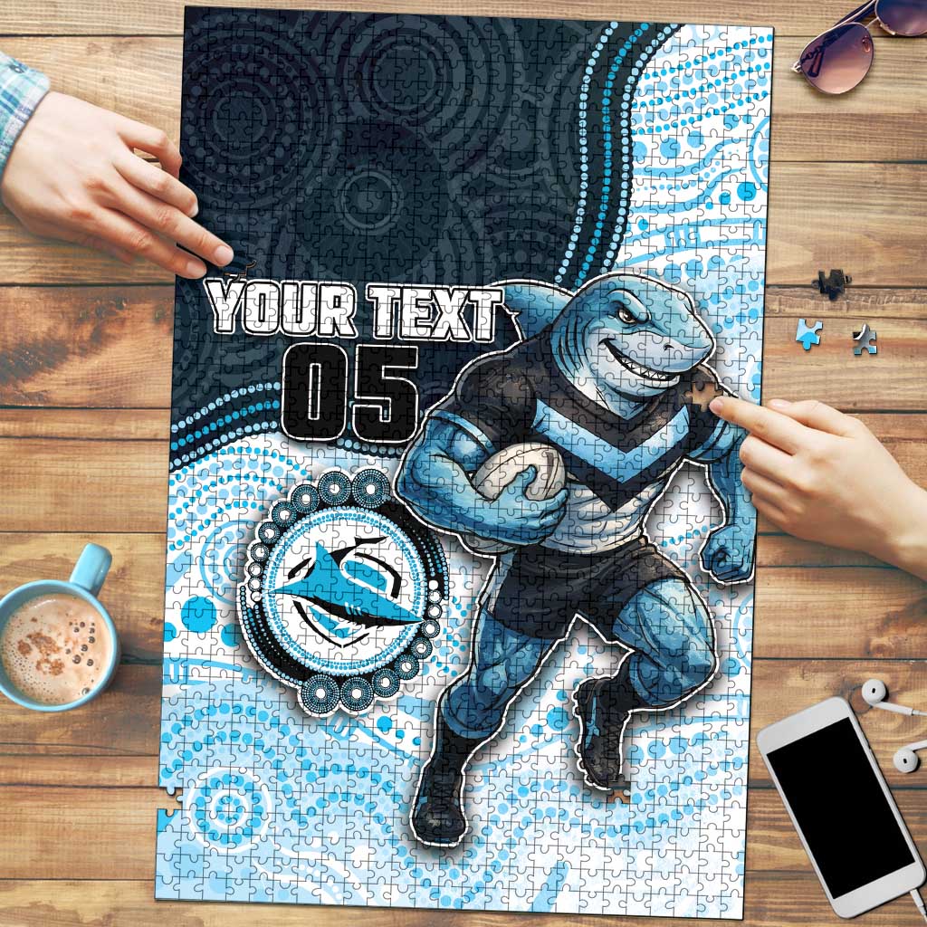 Custom Sharks Puzzle Fish Mascot With Aboriginal Indigenous