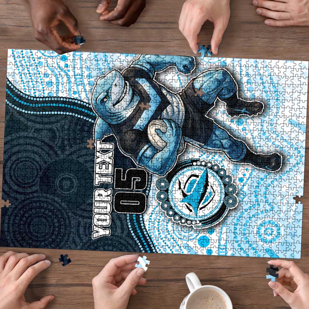 Custom Sharks Puzzle Fish Mascot With Aboriginal Indigenous