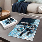Custom Sharks Puzzle Fish Mascot With Aboriginal Indigenous