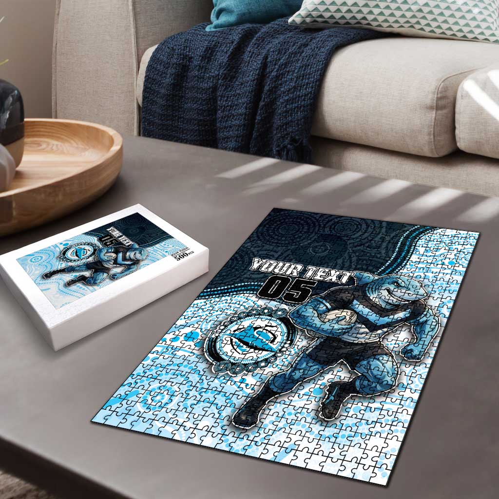 Custom Sharks Puzzle Fish Mascot With Aboriginal Indigenous