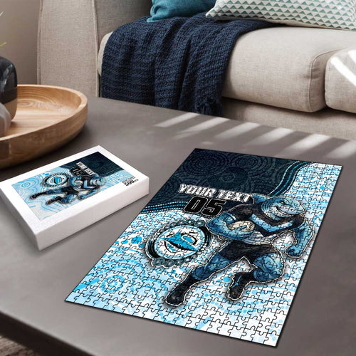 Custom Sharks Puzzle Fish Mascot With Aboriginal Indigenous