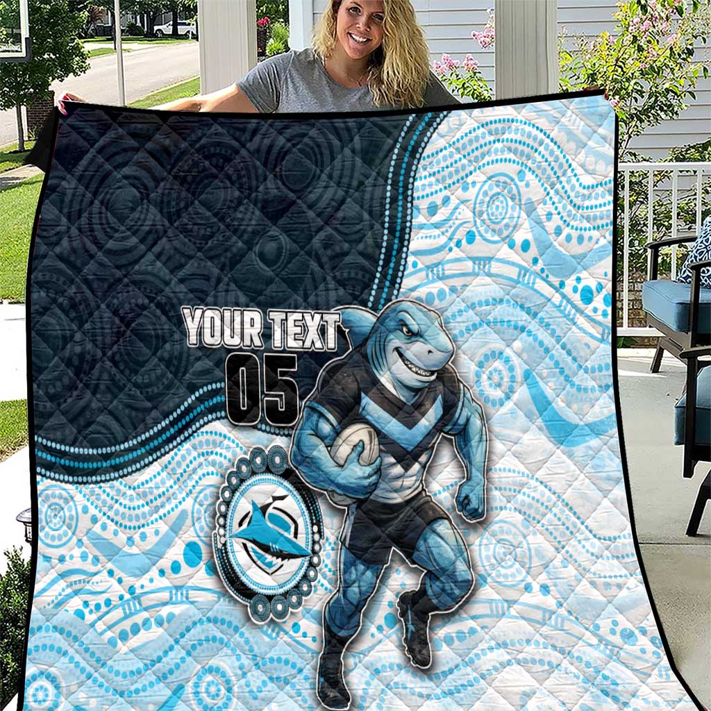 Custom Sharks Quilt Fish Mascot With Aboriginal Indigenous
