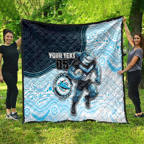 Custom Sharks Quilt Fish Mascot With Aboriginal Indigenous