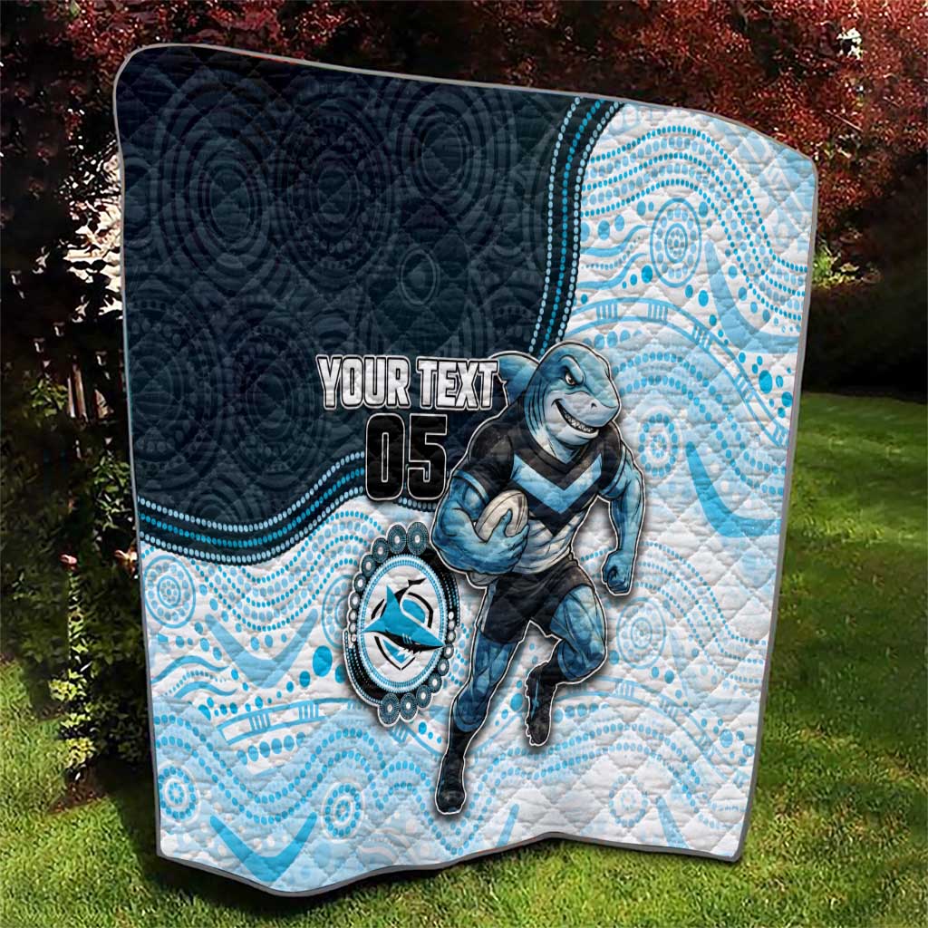 Custom Sharks Quilt Fish Mascot With Aboriginal Indigenous