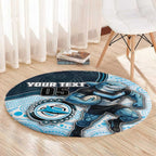 Custom Sharks Round Carpet Fish Mascot With Aboriginal Indigenous