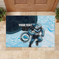 Custom Sharks Rubber Doormat Fish Mascot With Aboriginal Indigenous