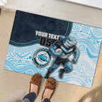 Custom Sharks Rubber Doormat Fish Mascot With Aboriginal Indigenous