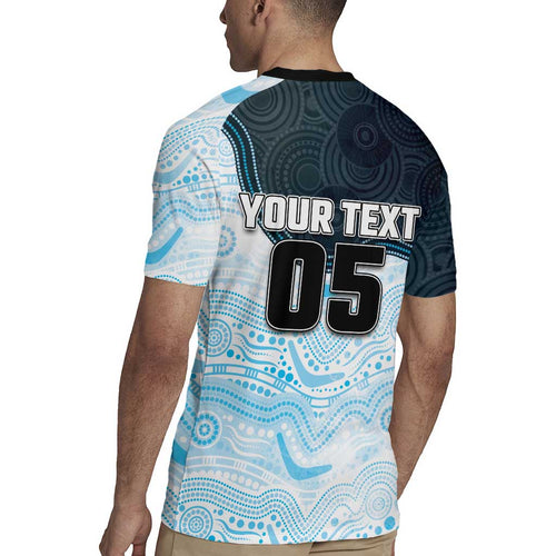 Custom Sharks Rugby Jersey Fish Mascot With Aboriginal Indigenous