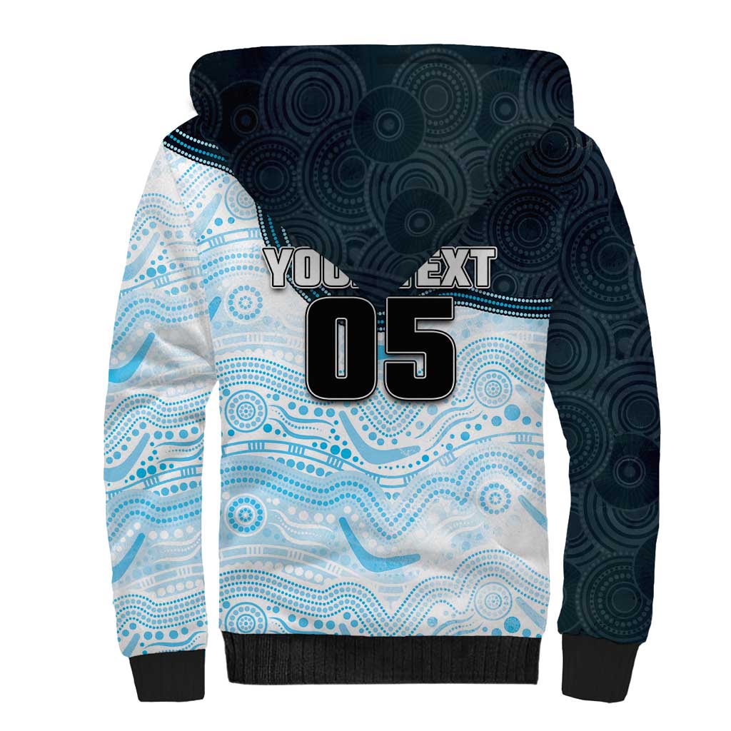 Custom Sharks Sherpa Hoodie Fish Mascot With Aboriginal Indigenous