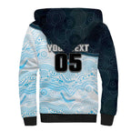 Custom Sharks Sherpa Hoodie Fish Mascot With Aboriginal Indigenous
