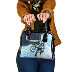 Custom Sharks Shoulder Handbag Fish Mascot With Aboriginal Indigenous
