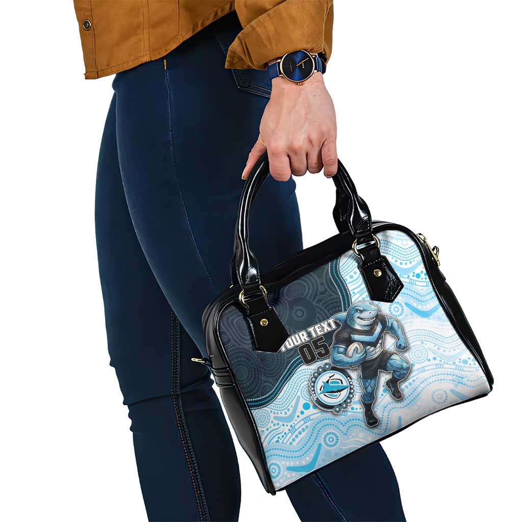 Custom Sharks Shoulder Handbag Fish Mascot With Aboriginal Indigenous