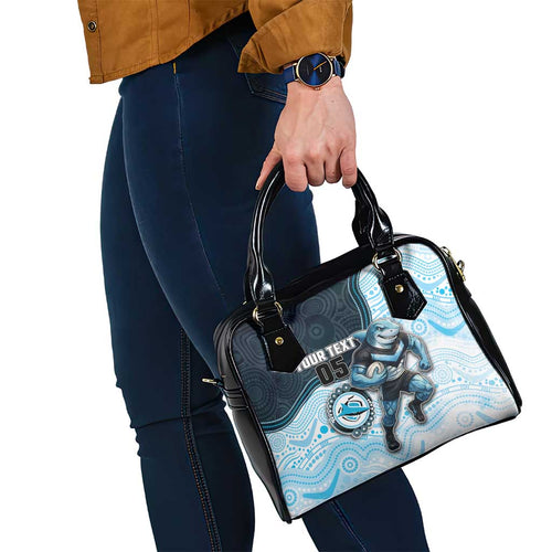 Custom Sharks Shoulder Handbag Fish Mascot With Aboriginal Indigenous
