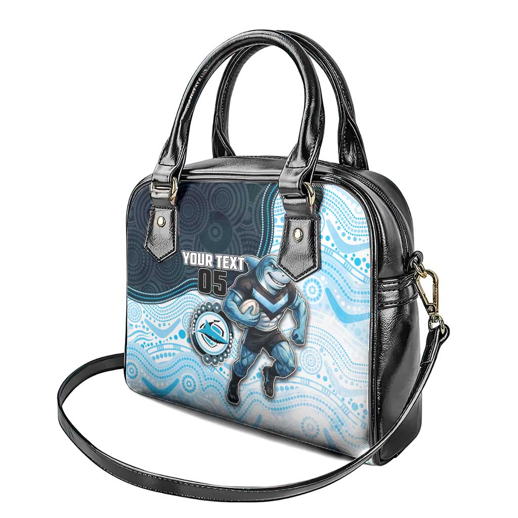 Custom Sharks Shoulder Handbag Fish Mascot With Aboriginal Indigenous