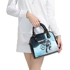 Custom Sharks Shoulder Handbag Fish Mascot With Aboriginal Indigenous