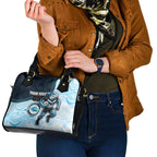 Custom Sharks Shoulder Handbag Fish Mascot With Aboriginal Indigenous
