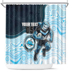 Custom Sharks Shower Curtain Fish Mascot With Aboriginal Indigenous