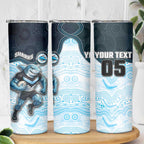 Custom Sharks Skinny Tumbler Fish Mascot With Aboriginal Indigenous
