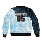 Custom Sharks Sleeve Zip Bomber Jacket Fish Mascot With Aboriginal Indigenous