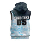 Custom Sharks Sleeveless Hoodie Fish Mascot With Aboriginal Indigenous