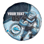 Custom Sharks Spare Tire Cover Fish Mascot With Aboriginal Indigenous