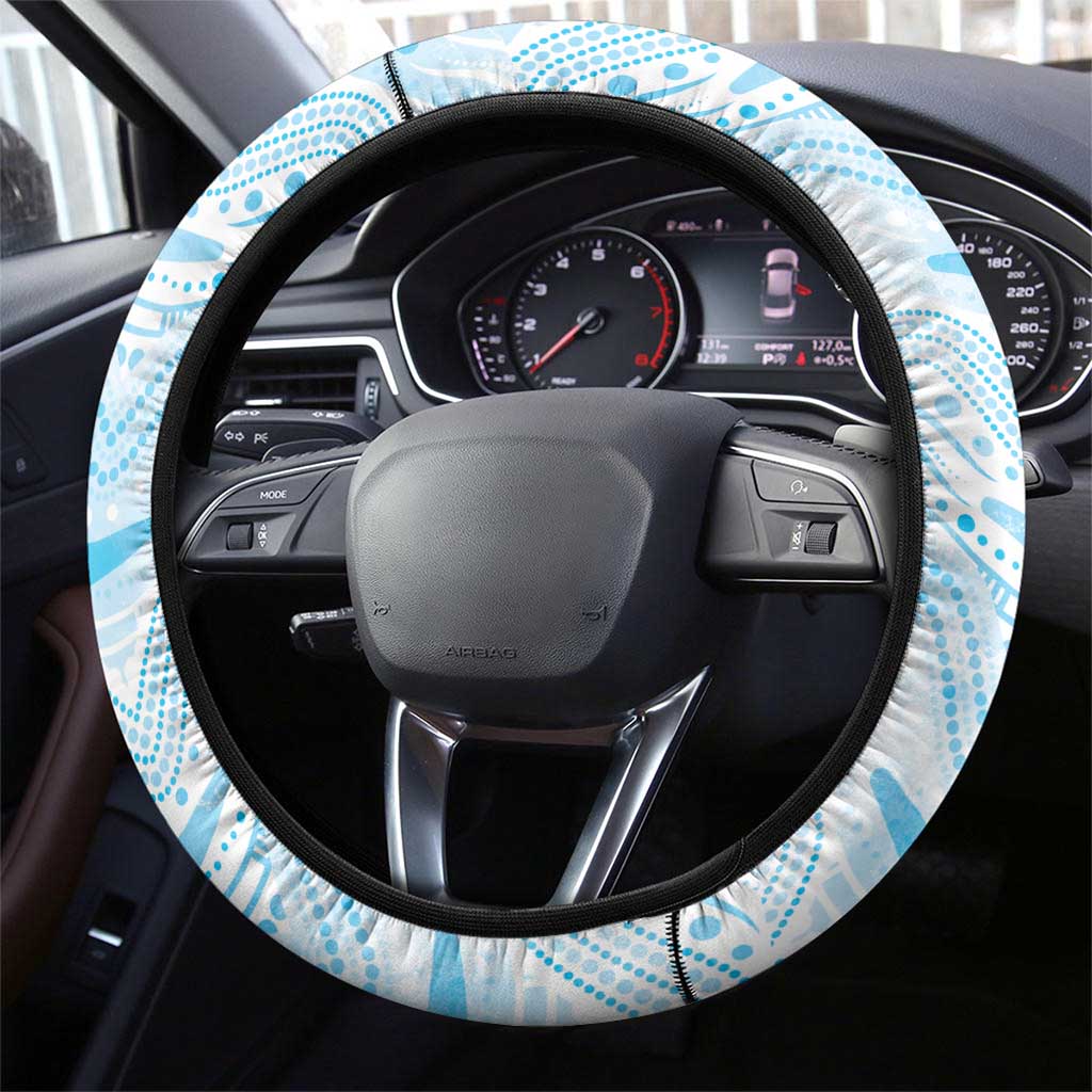 Sharks Steering Wheel Cover Fish Mascot With Aboriginal Indigenous