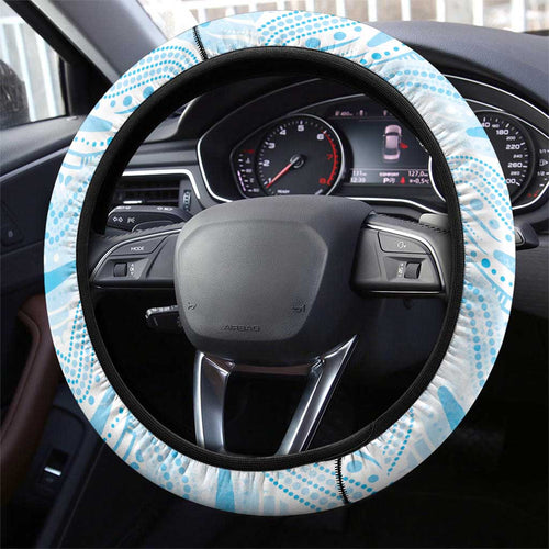 Sharks Steering Wheel Cover Fish Mascot With Aboriginal Indigenous