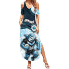 Custom Sharks Summer Maxi Dress Fish Mascot With Aboriginal Indigenous
