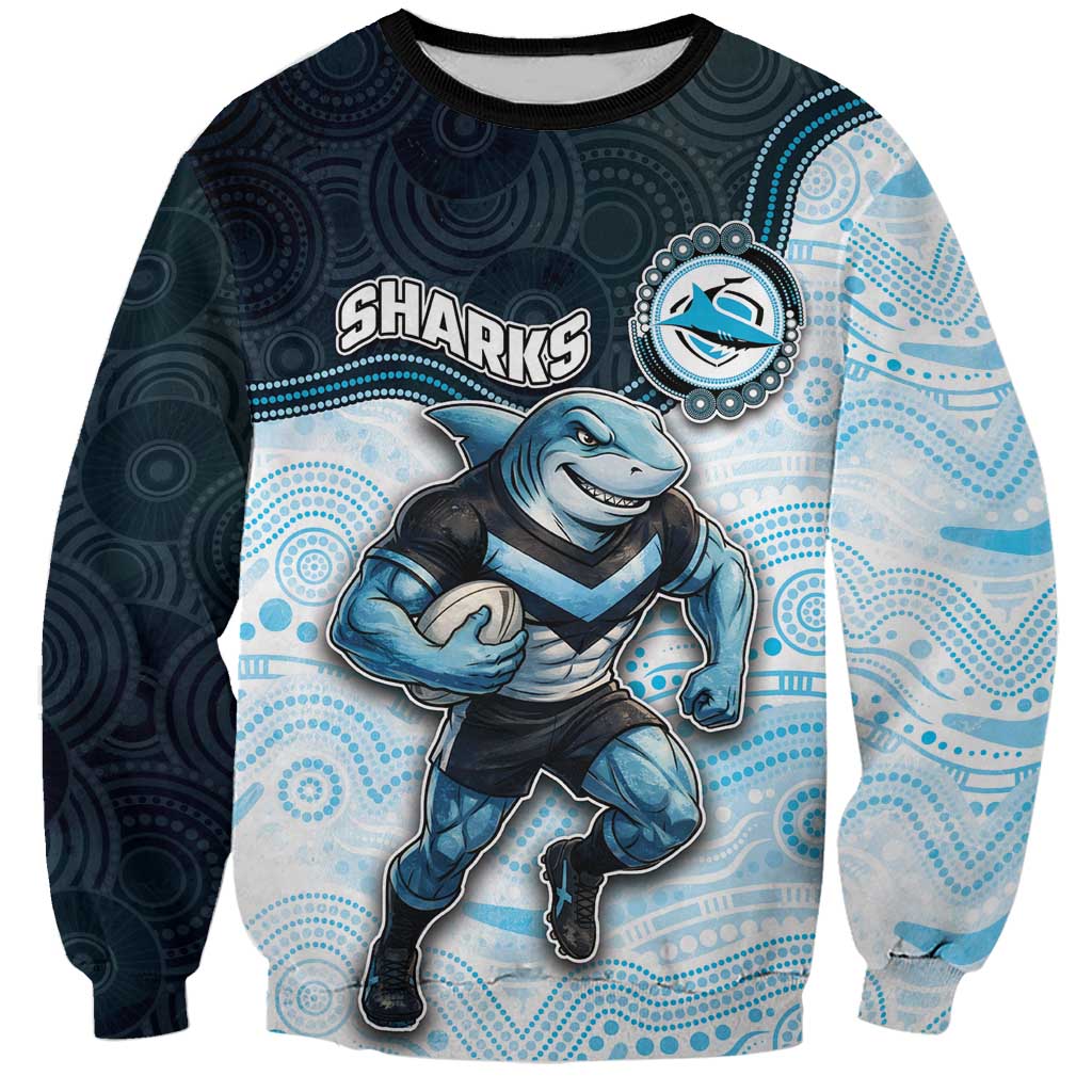 Custom Sharks Sweatshirt Fish Mascot With Aboriginal Indigenous