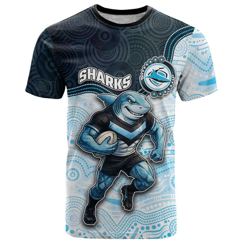 Custom Sharks T Shirt Fish Mascot With Aboriginal Indigenous