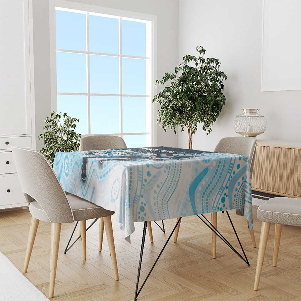 Custom Sharks Tablecloth Fish Mascot With Aboriginal Indigenous