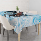 Custom Sharks Tablecloth Fish Mascot With Aboriginal Indigenous