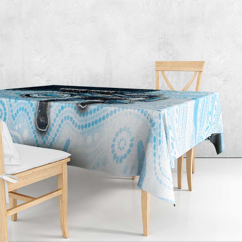 Custom Sharks Tablecloth Fish Mascot With Aboriginal Indigenous