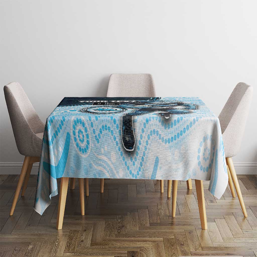 Custom Sharks Tablecloth Fish Mascot With Aboriginal Indigenous