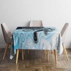 Custom Sharks Tablecloth Fish Mascot With Aboriginal Indigenous