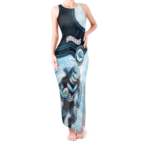 Custom Sharks Tank Maxi Dress Fish Mascot With Aboriginal Indigenous