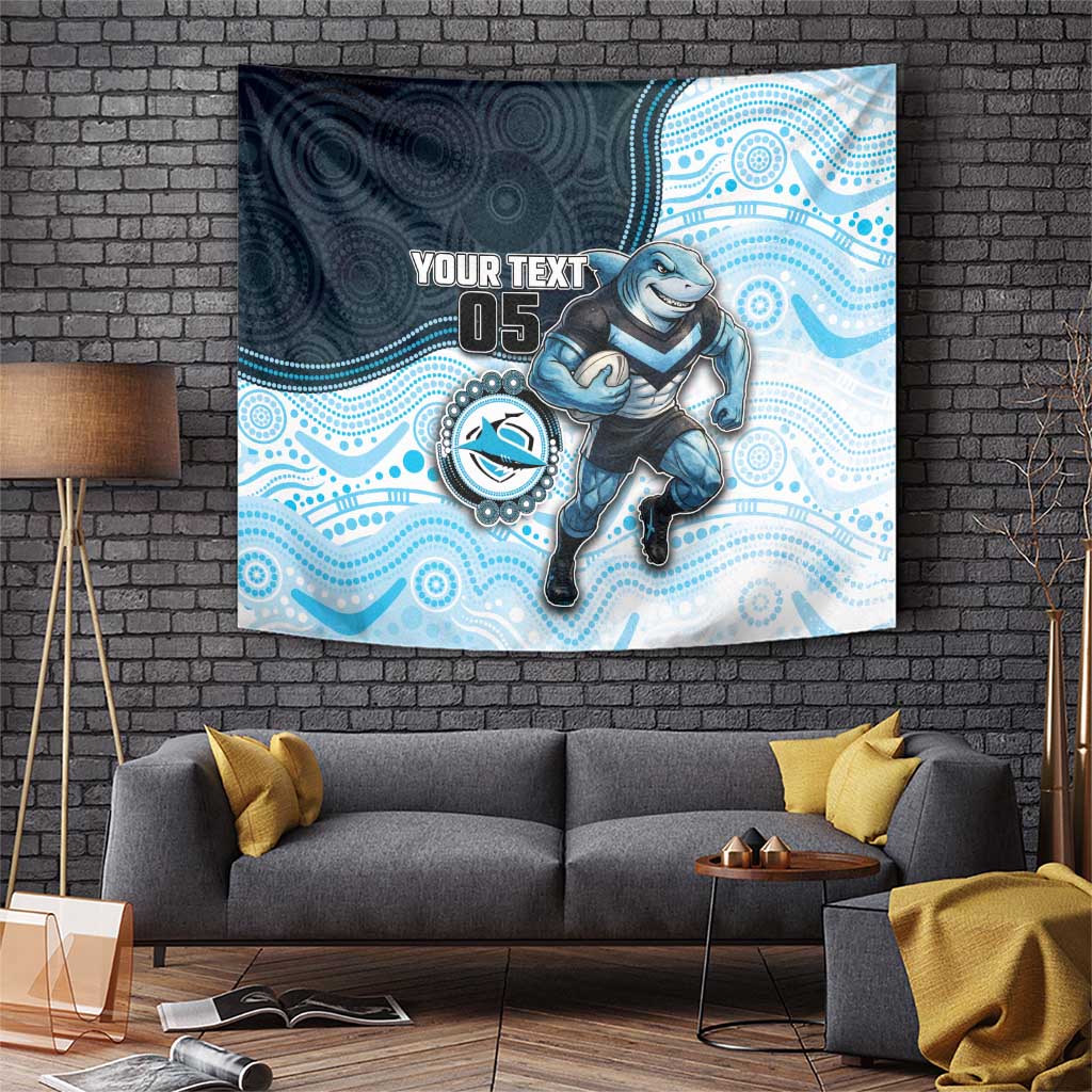 Custom Sharks Tapestry Fish Mascot With Aboriginal Indigenous