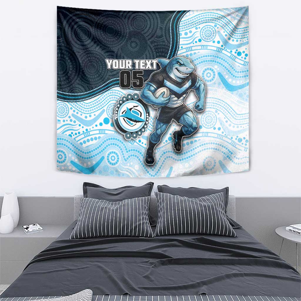 Custom Sharks Tapestry Fish Mascot With Aboriginal Indigenous