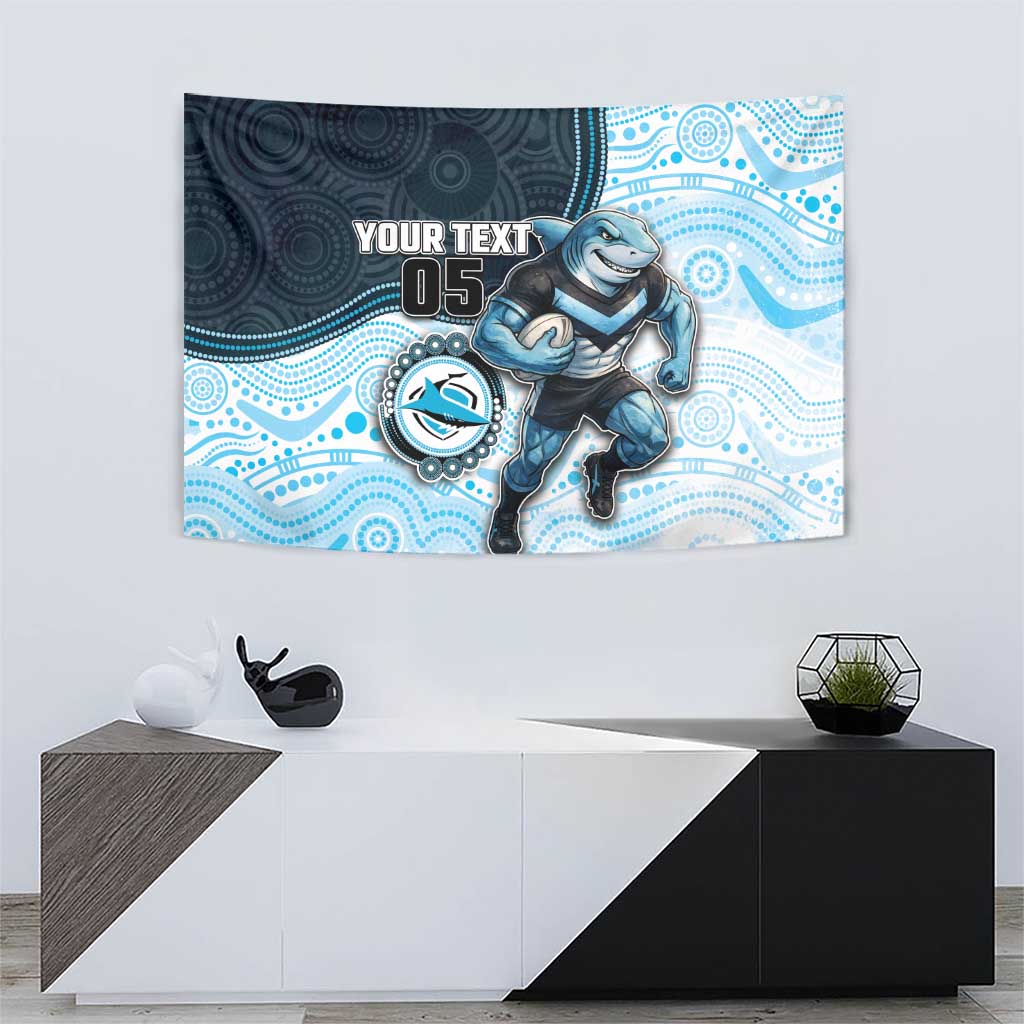Custom Sharks Tapestry Fish Mascot With Aboriginal Indigenous