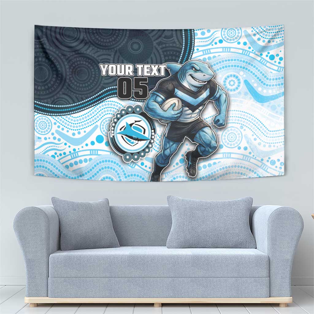 Custom Sharks Tapestry Fish Mascot With Aboriginal Indigenous