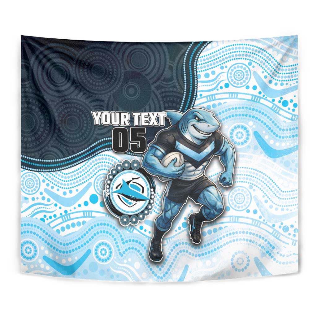 Custom Sharks Tapestry Fish Mascot With Aboriginal Indigenous