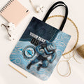 Custom Sharks Tote Bag Fish Mascot With Aboriginal Indigenous