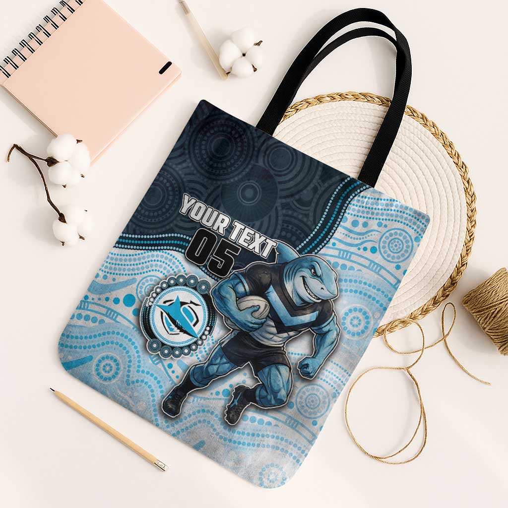 Custom Sharks Tote Bag Fish Mascot With Aboriginal Indigenous