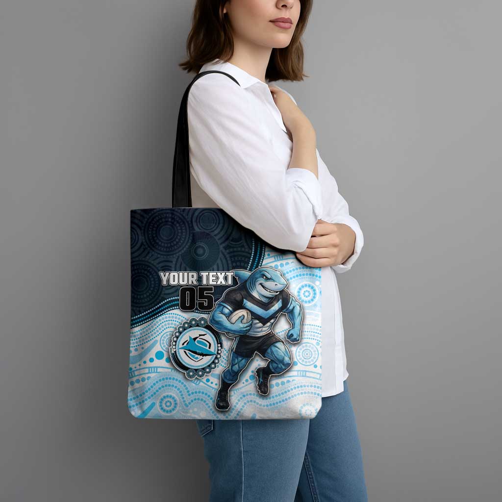 Custom Sharks Tote Bag Fish Mascot With Aboriginal Indigenous