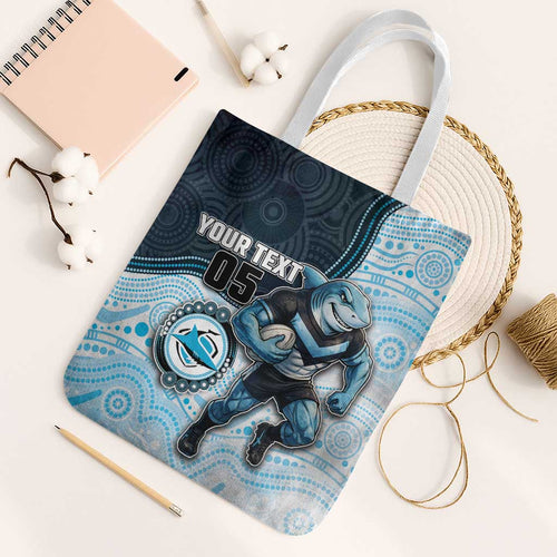 Custom Sharks Tote Bag Fish Mascot With Aboriginal Indigenous