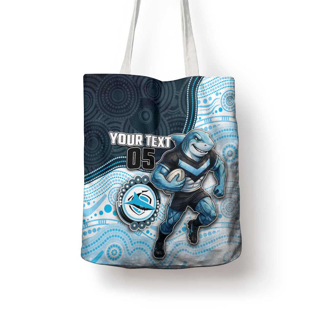 Custom Sharks Tote Bag Fish Mascot With Aboriginal Indigenous